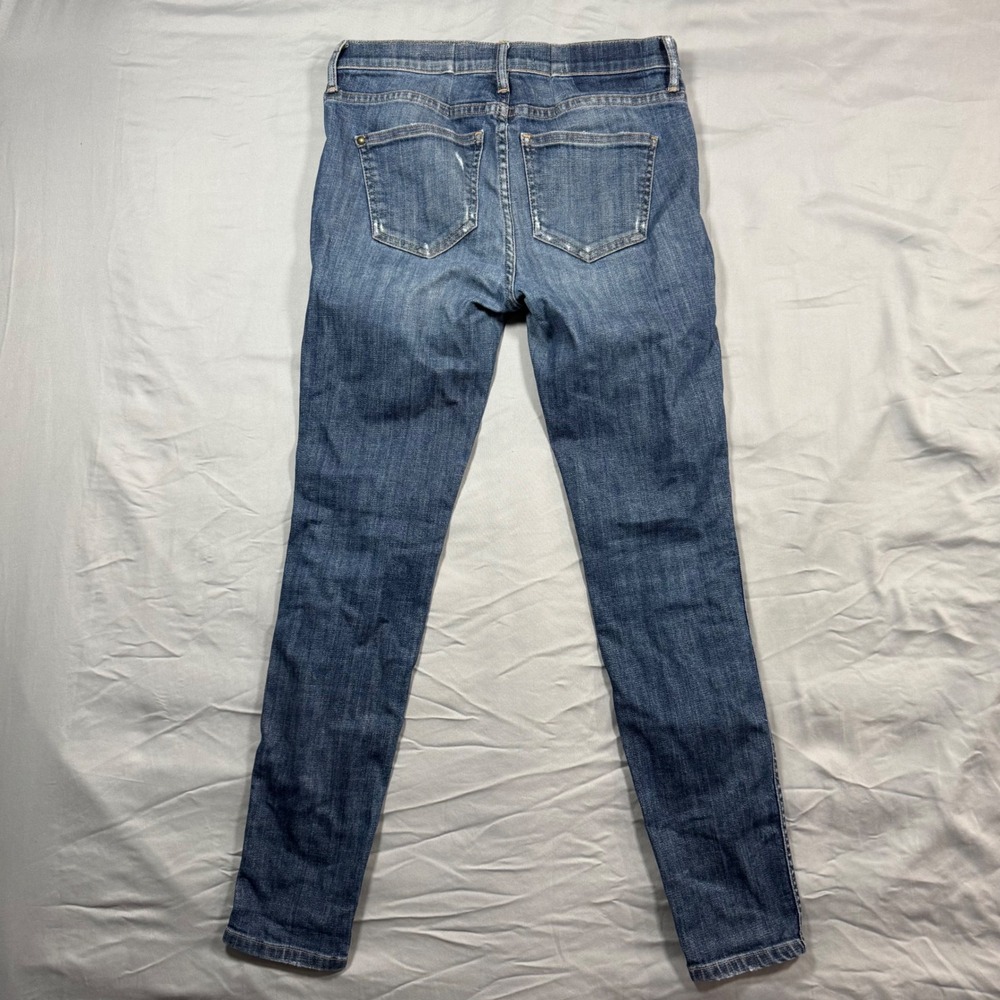 THE GREAT The Almost Skinny Jeans Blue Distressed Knee Size 25 - Picture 3 of 10